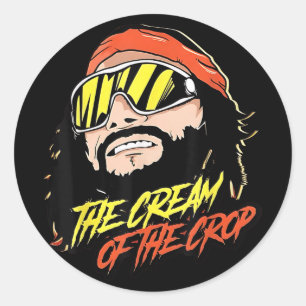 Macho Cream Of Crop Oh Yeah Retro Funny Vintage Classic Round Sticker