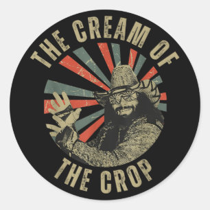 Macho Cream Of Crop Oh Yeah Retro Funny Vintage  Classic Round Sticker