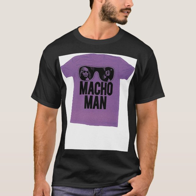 Macho Man Wrestler Ooold School Purple Adult T-Shirt (Front)