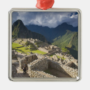 Machu Picchu, ancient ruins, UNESCO world 3 Metal Tree Decoration