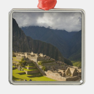 Machu Picchu, ancient ruins, UNESCO world 4 Metal Tree Decoration