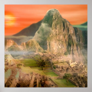 Machu Picchu art poster