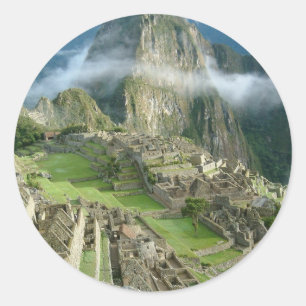 machu picchu classic round sticker