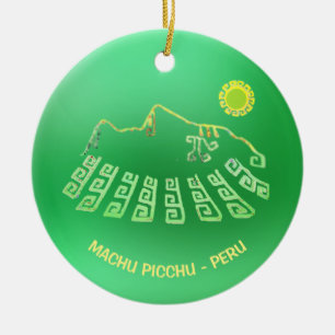 Machu Picchu Cusco Peru Ceramic Tree Decoration