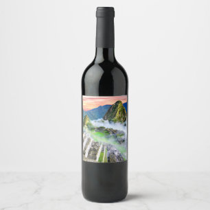 Machu Picchu, Cusco - Peru Wine Label