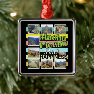 Machu Picchu Peru Happiness Metal Tree Decoration
