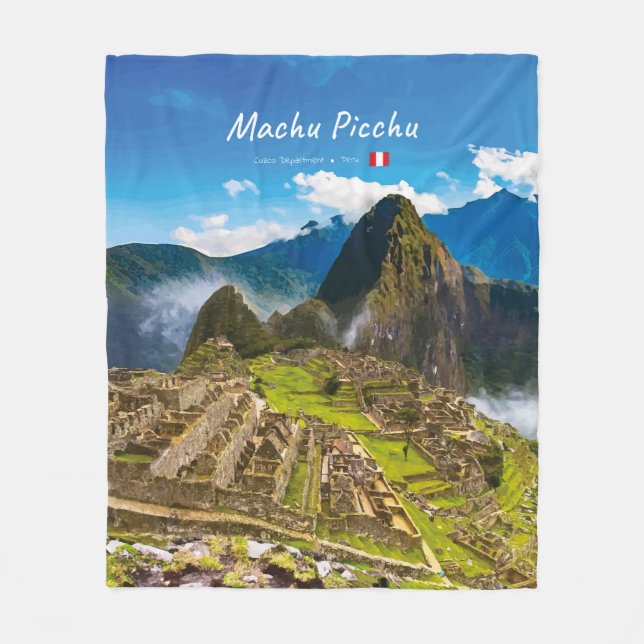 Machu Picchu, Peru - Inca Citadel Ruins Fleece Blanket (Front)