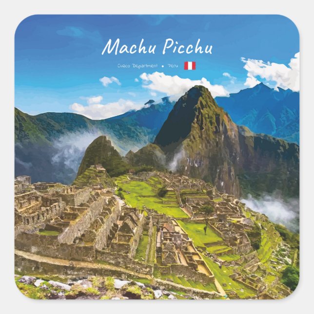 Machu Picchu, Peru - Inca Citadel Ruins Square Sticker (Front)