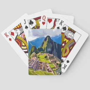 Machu Picchu Peru Painting Playing Cards