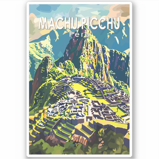 Machu Picchu Peru South America Travel Art Vintage (Front)