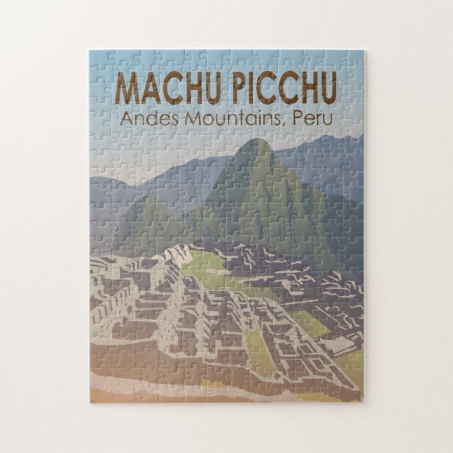 Machu Picchu Peru Travel Art Vintage Jigsaw Puzzle (Vertical)