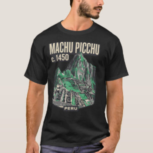 Machu Picchu Peru Vintage Travel Poster Retro 70s T-Shirt