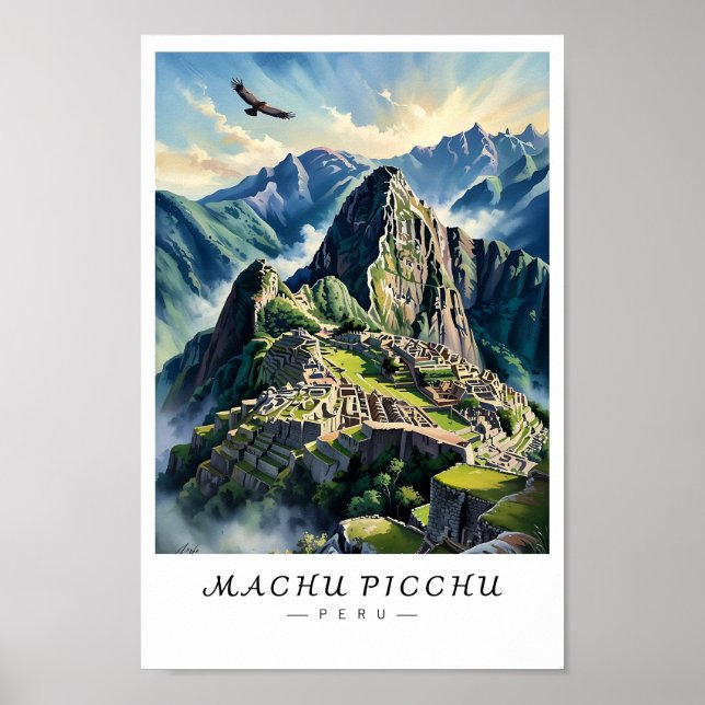 Machu Picchu Peru Wall Art, Inca City Poster (Front)