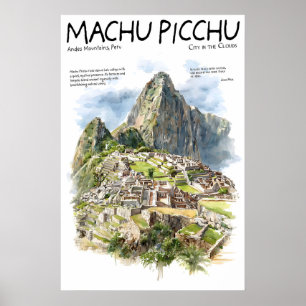 Machu Picchu Poster Peru Andes Landmark Ancient