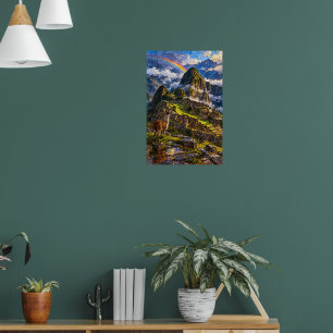Machu Picchu Rainbow Poster