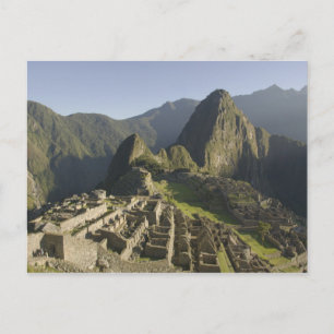 Machu Picchu, ruins of Inca city, Peru. Postcard