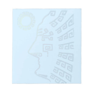 Machu Picchu Silhouette on Light Blue Notepad