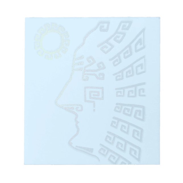 Machu Picchu Silhouette on Light Blue Notepad (Front)