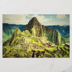 Machu Picchu stylised paper sheet