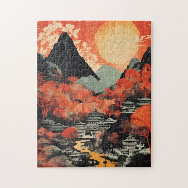 Machu Picchu Travel Art Vintage Jigsaw Puzzle (Vertical)