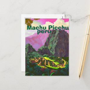 Machu Picchu Travel Postcard, Peru Travel Art, Mac Holiday Postcard