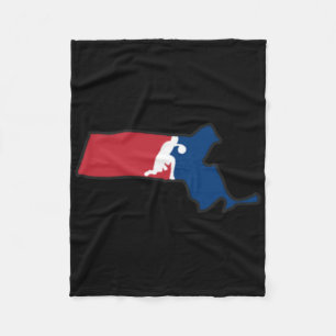Machusetts Basketball (usa Colours) Fleece Blanket