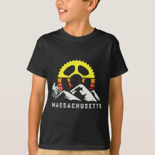 Machusetts Mountain Biking Retro Bike Rider Mtb Cy T-Shirt