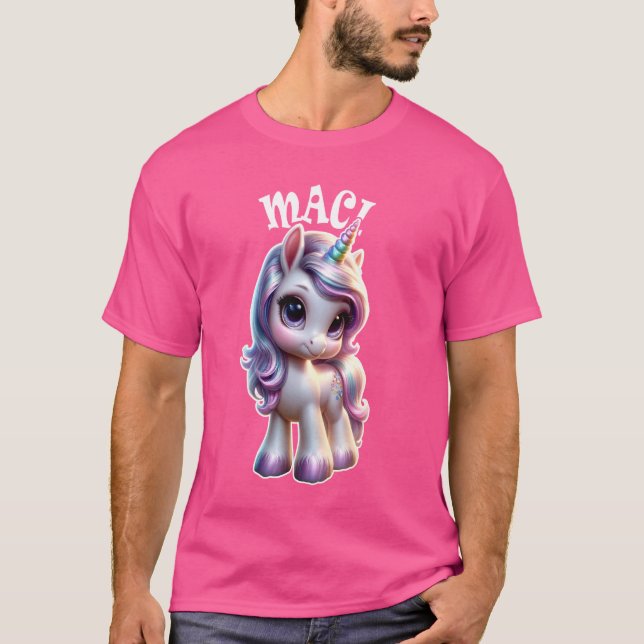 Maci Cute Unicorn Design for Girls Name Maci T-Shirt (Front)