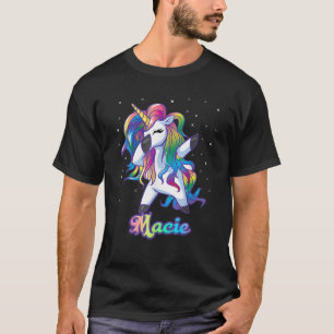 MACIE Name Personalised Custom Rainbow Unicorn Dab T-Shirt