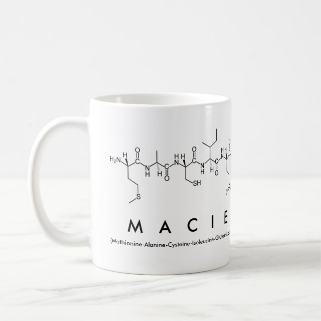Macie peptide name mug (Left)