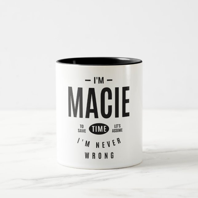 Macie Personalised Name Two-Tone Coffee Mug (Center)
