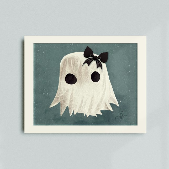 Macie The Friendly Ghost • Kids Halloween Art Poster (Creator Uploaded)