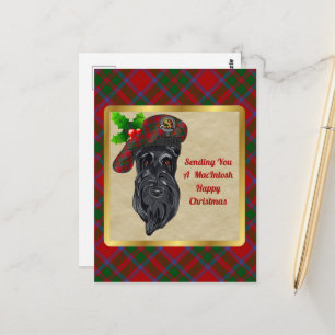 MacIntosh Clan Badge & Tartan Christmas Postcard