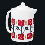 MacIntosh Rose<br><div class="desc">A vintage tea pot decoration featuring a charming red roses of Renee MacIntosh. Perfect for your bungalow.</div>