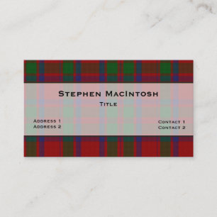 MacIntosh Tartan Plaid Custom Business Card