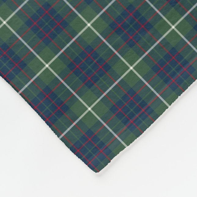 MacIntyre Clan Green Hunting Tartan Fleece Blanket (Corner)