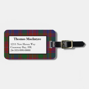 MacIntyre Clan Tartan Plaid Luggage Tag