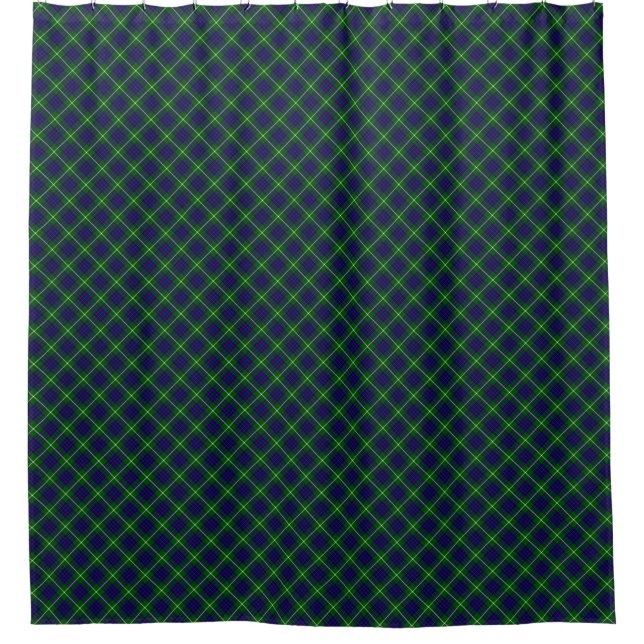 MacIntyre tartan green blue plaid Shower Curtain (Front)