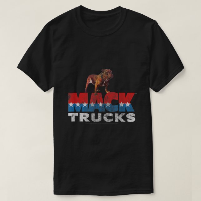 Mack Trucks Retro Mack Logo Distressed  T-Shirt (Design Front)