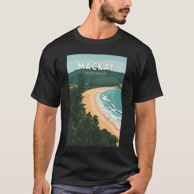Mackay Australia Travel Art Vintage T-Shirt (Front)