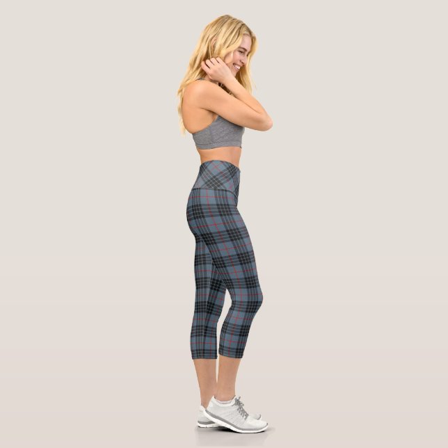 MacKay Blue Scottish Clan Tartan Plaid Pattern Capri Leggings (Right)