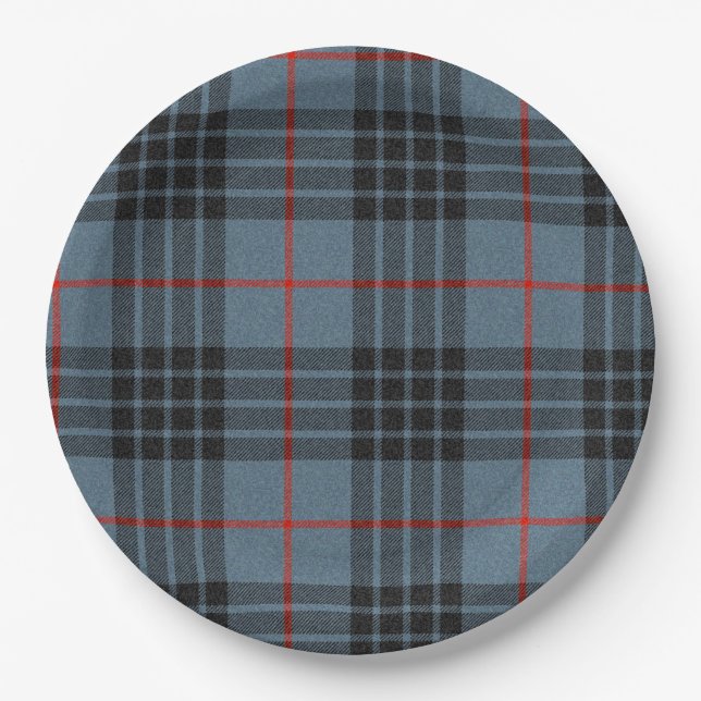 Mackay Blue Tartan Plaid Pattern Paper Plate (Front)