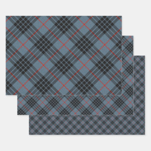 MacKay Blue Tartan Plaid Pattern Wrapping Paper Sheet
