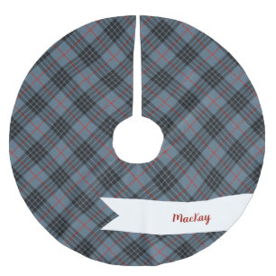 MacKay Blue Tartan Plaid Scottish Pattern Brushed Polyester Tree Skirt