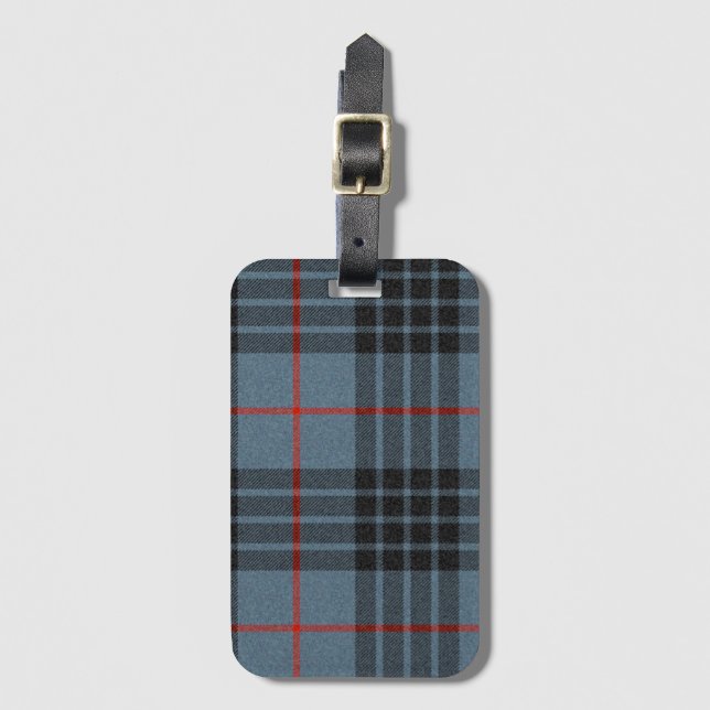 MacKay Blue Tartan Plaid Scottish Pattern Luggage Tag (Front Vertical)