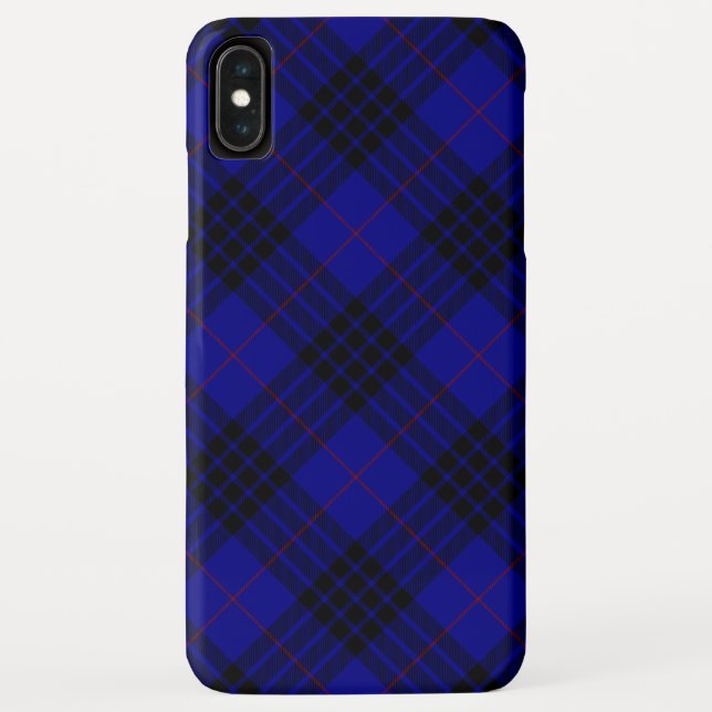 MacKay tartan blue black plaid Case-Mate iPhone Case (Back)
