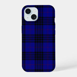MacKay tartan blue black plaid iPhone 15 Case