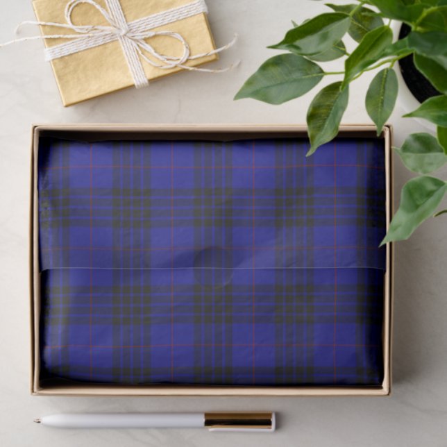 MacKay tartan blue black plaid Tissue Paper (Gift)