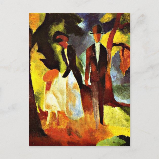 Macke - People by the Lake Postcard (Front)