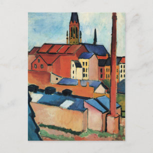 Macke - St. Mary's with House and Chimney Postcard